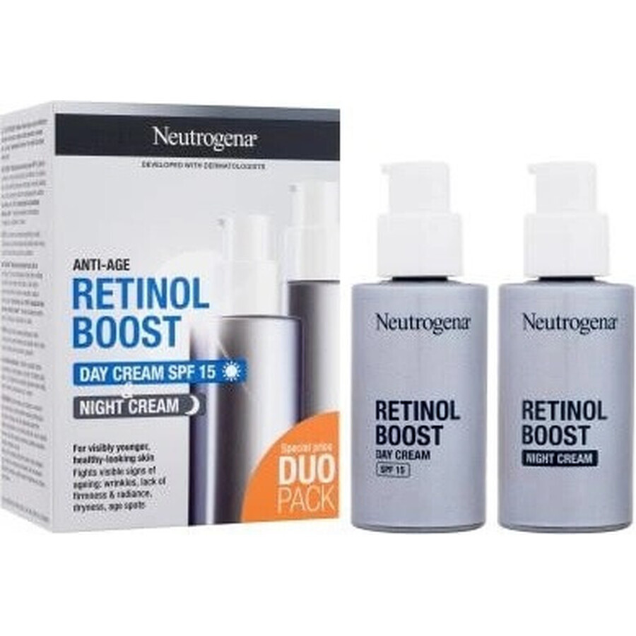 NEUTROGENA® Retinol Boost DUOPack crema antiedad de día SPF15 + crema de noche 2x50ml 2×50ml, crema antiedad