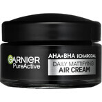 Garnier Pure Active AHA + BHA crema de día ligera 3en1 crema de día con carbón activado 1×50 ml, crema de día