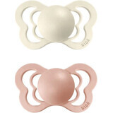 BIBS Couture Ivory / blush silicone orthodontic pacifiers 1×2 - size 1