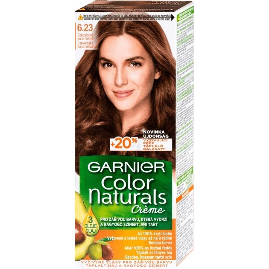 Garnier Color Naturals Tinte Permanente 6.23 Chocolate Caramelo 1×1 unidad, tinte para el cabello