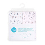 CEBA Housse souple pour matelas à langer 2 pcs Candy Pink, Bird World + Light Grey, Bird World 1×2 pcs, avec motifs