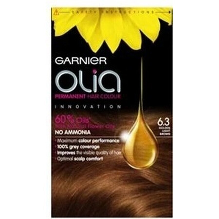 Garnier Olia Permanente Haarfarbe 16.3 Goldenes Hellbraun 1×1 Set, permanente Haarfarbe