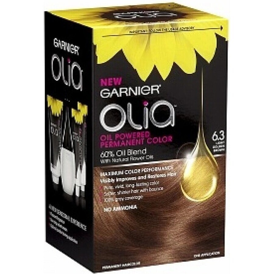 Garnier Olia Permanente Haarfarbe 16.3 Goldenes Hellbraun 1×1 Set, permanente Haarfarbe