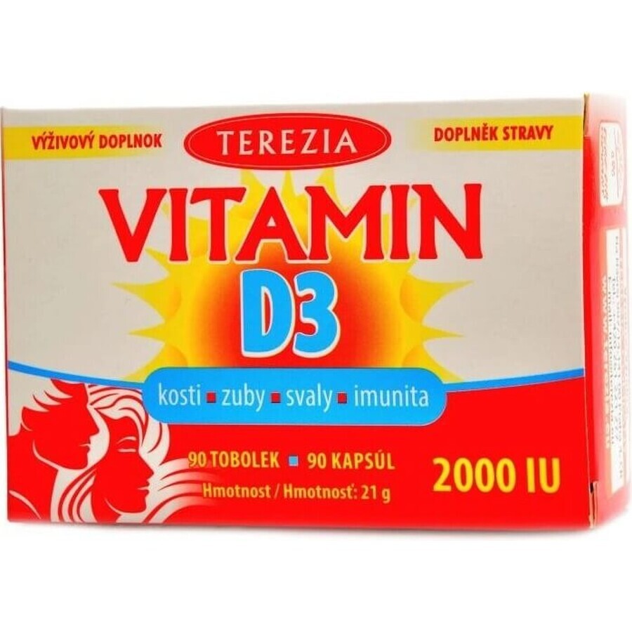 TEREZIA Vitamina D3 2000 UI 1×90 tbl, complemento alimenticio