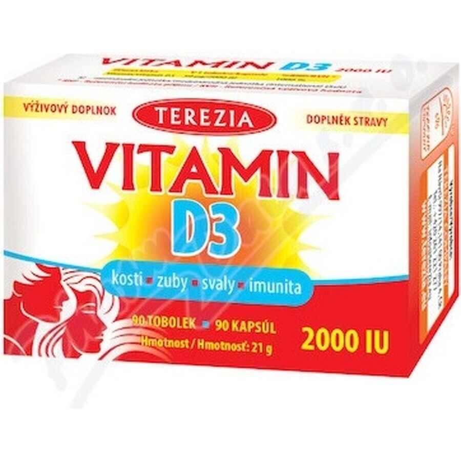 TEREZIA Vitamina D3 2000 UI 1×90 tbl, complemento alimenticio