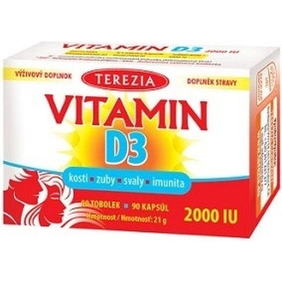 TEREZIA Vitamina D3 2000 UI 1×90 tbl, complemento alimenticio