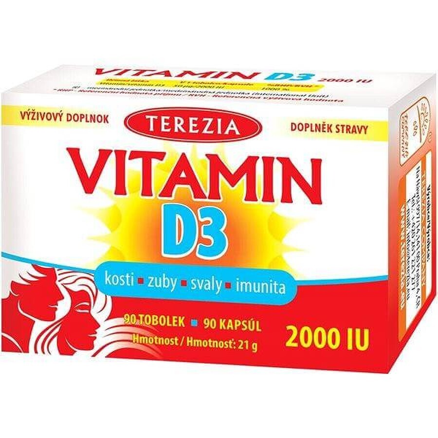 TEREZIA Vitamina D3 2000 UI 1×90 tbl, complemento alimenticio