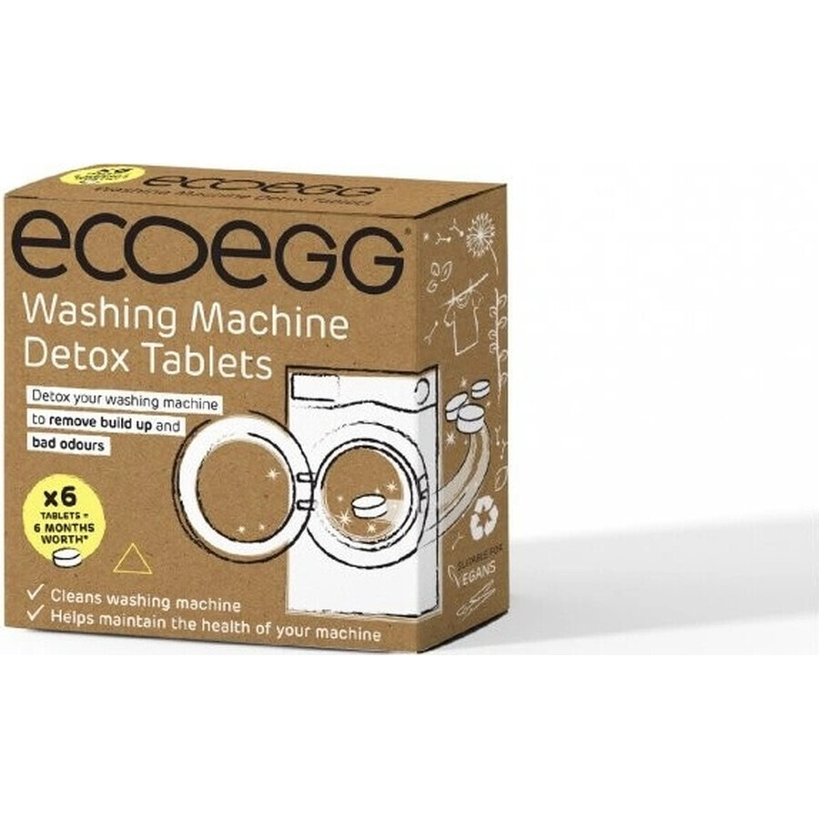 Ecoegg Compresse per la pulizia della lavatrice 1×6 pezzi, compresse per lavatrice