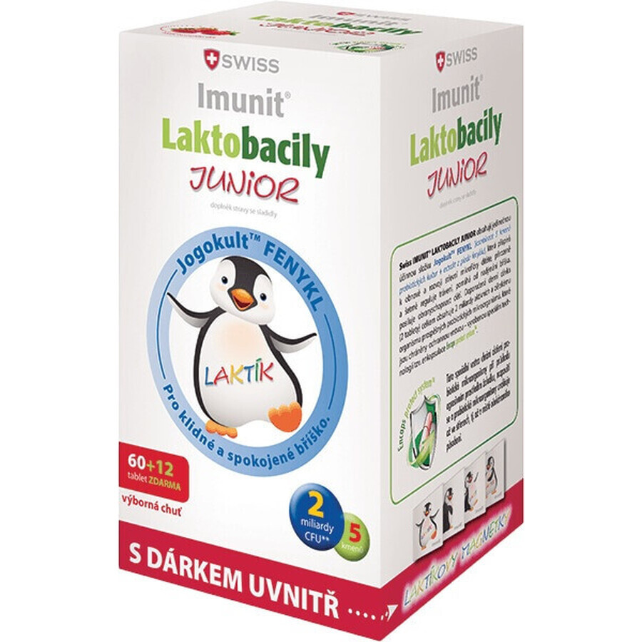 SWISS Lactobacilli JUNIOR Immunit + Vitamin D3 60+12 tbl.+ Geschenk 1×72 tbl, Vitamine