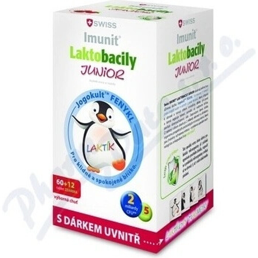 SWISS Lactobacilli JUNIOR Immunit + Vitamin D3 60+12 tbl.+ Geschenk 1×72 tbl, Vitamine