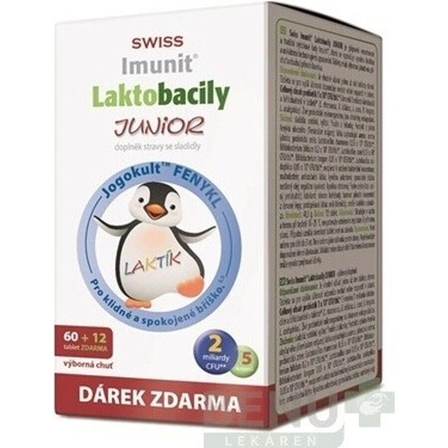 SWISS Lactobacilli JUNIOR Immunit + Vitamin D3 60+12 tbl.+ Geschenk 1×72 tbl, Vitamine