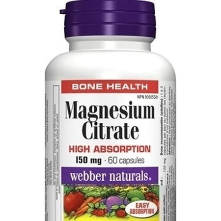 WEBBER NATURALS Magnesium 150 mg 1×60 tbl, voedingssupplement