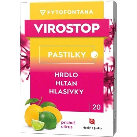 VIROSTOP Sachets - Zitrusfrüchte 1×20 Stück, Nahrungsergänzungsmittel für Hals, Rachen und Stimmbänder