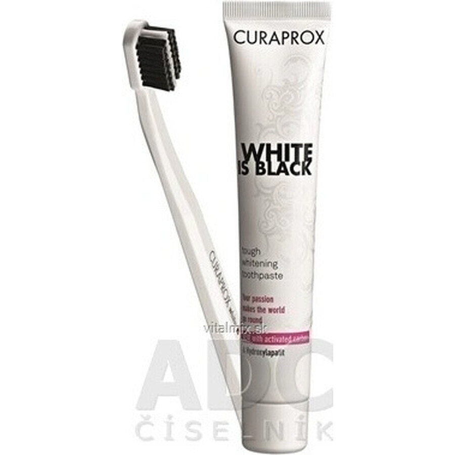 CURAPROX Black is White + CS 5460 1×1 set, 90 ml di dentifricio sbiancante + spazzolino CS 5460