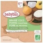 BABYBIO Dessert with coconut milk - apple and pear (4x 85 g) 4×85 g