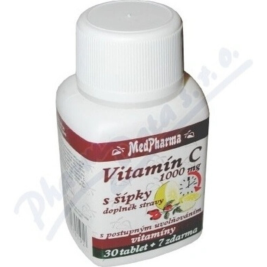 MedPharma VITAMINA C 1000 mg con rosa canina 1×37 tbl, rilascio graduale