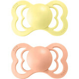 BIBS Supreme Silicone Soothers peach/sunet sunshine 1×2pcs - size 1