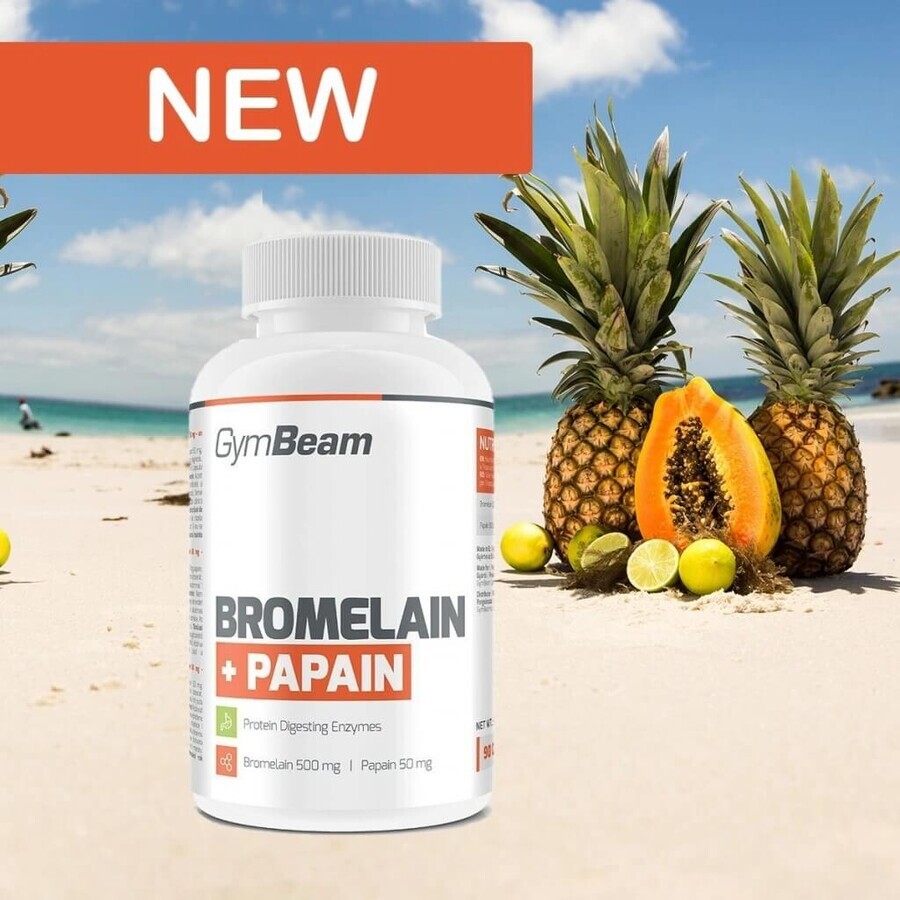 GYMBEAM Bromelain Papain 1×90 cps, Nahrungsergänzungsmittel