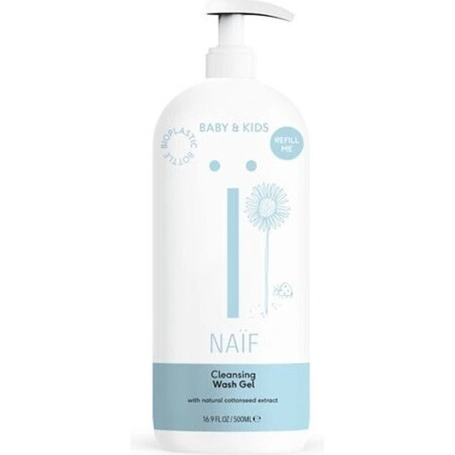 NAÏF Gel limpiador y lavante para niños y bebés 1×500 ml, gel limpiador y lavante para niños