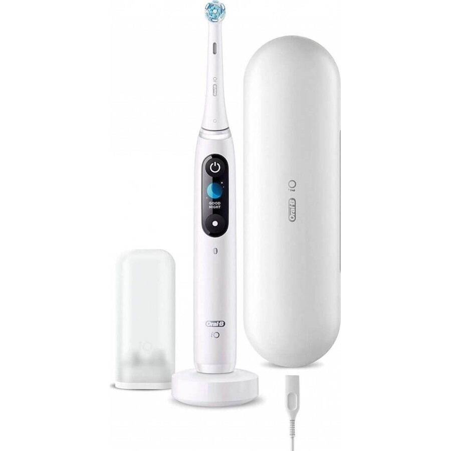 Oral B EK iO Series 9 Weiß alabaster + Zahnbürstenhalter + Reiseetui 1×1 Set, elektronische Zahnbürste