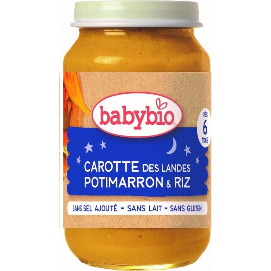 BABYBIO Bio-Karotte-Kürbis-Reis 1×200 g, Bio-Gemüse-Snack