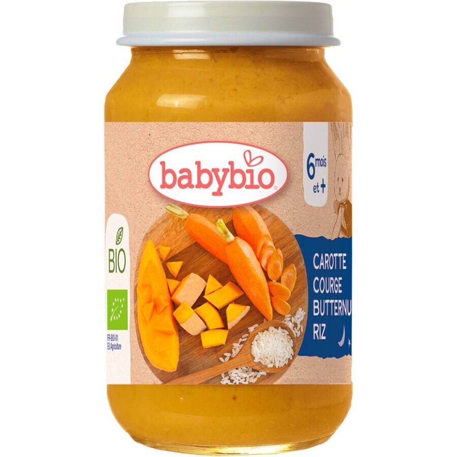 BABYBIO Bio-Karotte-Kürbis-Reis 1×200 g, Bio-Gemüse-Snack