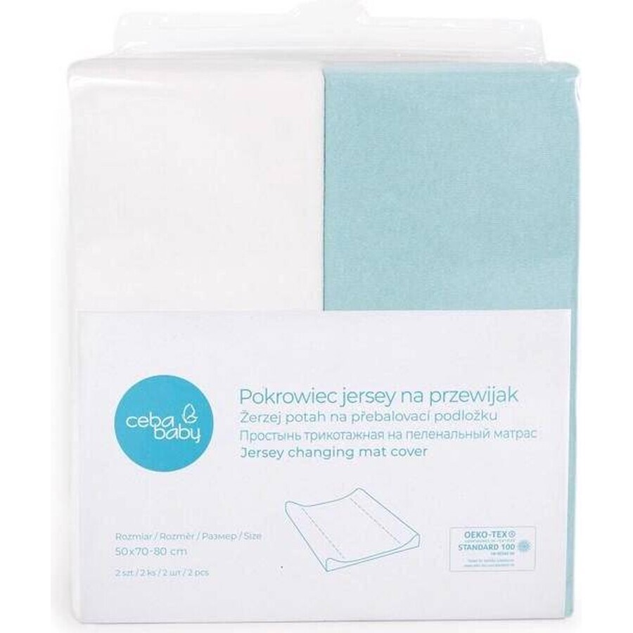 CEBA Înveliș pentru saltea de schimb Turquoise+Ecru 1×2 buc, dimensiune 50x70-80 cm