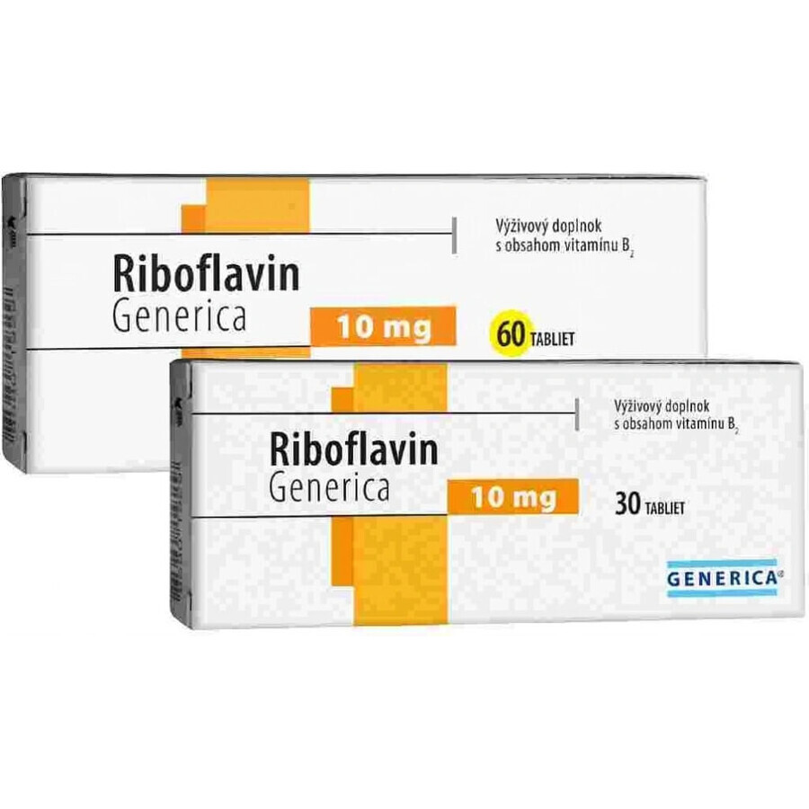 GENERICA Riboflavin 10 mg 1×30 tbl, food supplement