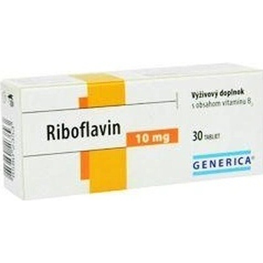 GENERICA Riboflavin 10 mg 1×30 tbl, food supplement