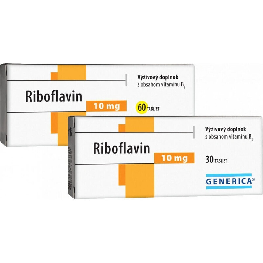 GENERICA Riboflavin 10 mg 1×30 tbl, food supplement