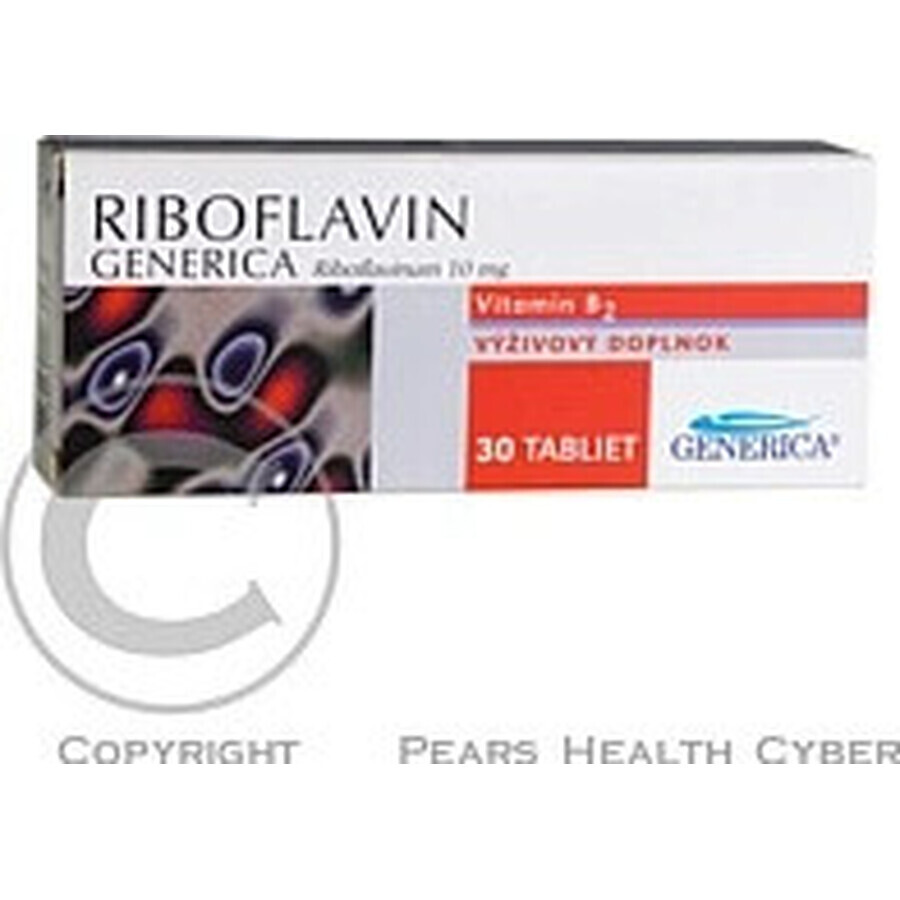 GENERICA Riboflavin 10 mg 1×30 tbl, food supplement