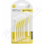 Interdentalbürsten SOFTdent Butterfly L 0,7 mm gebogen, gelb 1x6 Stück