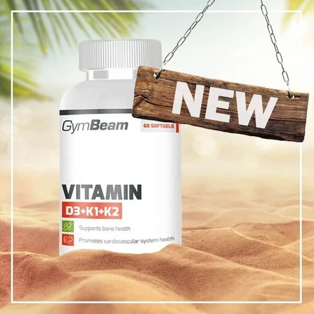 Gymbeam vitamina d3+k1+k2 fără aromă 120cps 120 capsule fără aromă