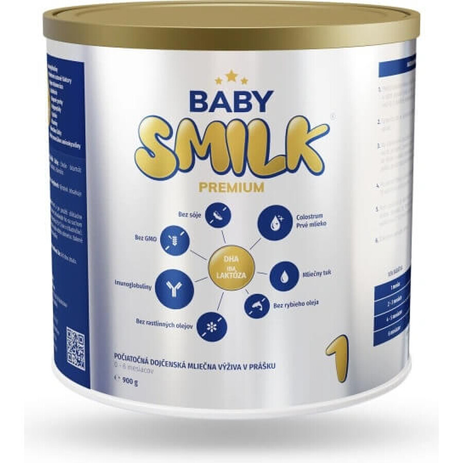 BABYSMILK PREMIUM 1 zuigelingenmelkpoeder met colostrum (0 - 6 maanden) 1×900 g, zuigelingenmelk vanaf de geboorte