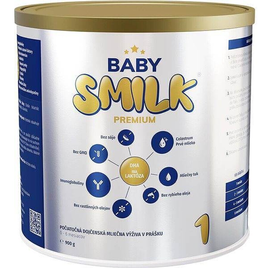 BABYSMILK PREMIUM 1 zuigelingenmelkpoeder met colostrum (0 - 6 maanden) 1×900 g, zuigelingenmelk vanaf de geboorte