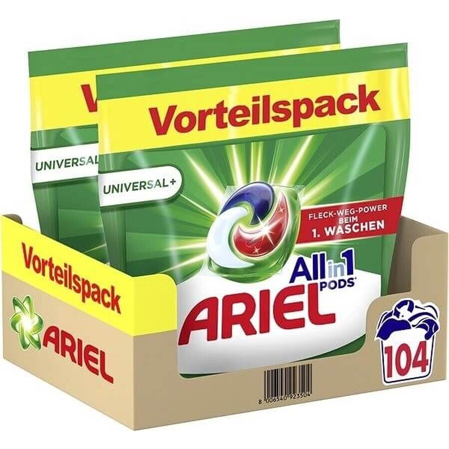 Ariel Gel-Tabletten 104 Stück Universal+ 1×104 Stück, Gel-Kapseln