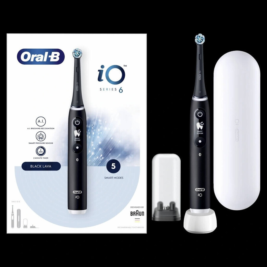 Oral B Oral B iO Series 6 Black 1×1 Electric Toothbrush, brosse à dents électrique