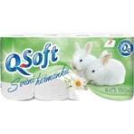 Q SOFT White 3-lagiges Toilettenpapier weiß 1×8 Stück, 160 Stück