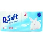 Q SOFT White 3-lagiges Toilettenpapier weiß 1×8 Stück, 160 Stück