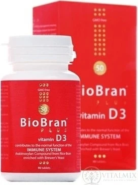 BioBran Plus Vitamin D3 1×90 tbl, Nahrungsergänzungsmittel