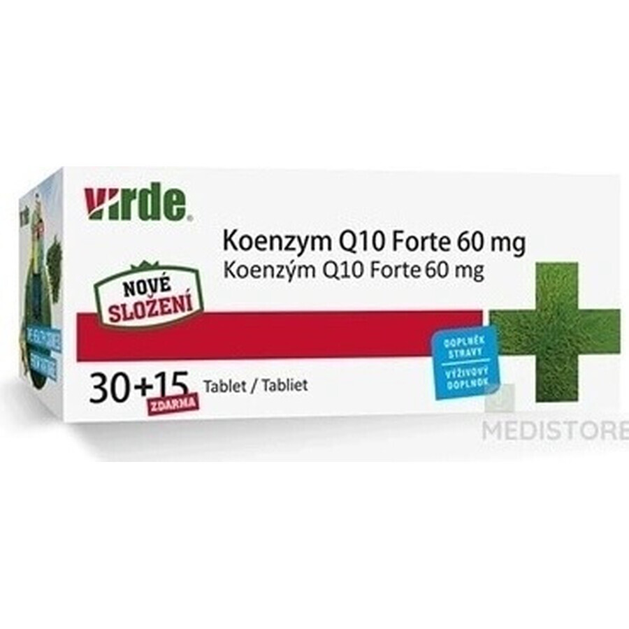 VIRDE KOENZYM Q10 Forte 60 mg 1×45 tbl, Coenzym