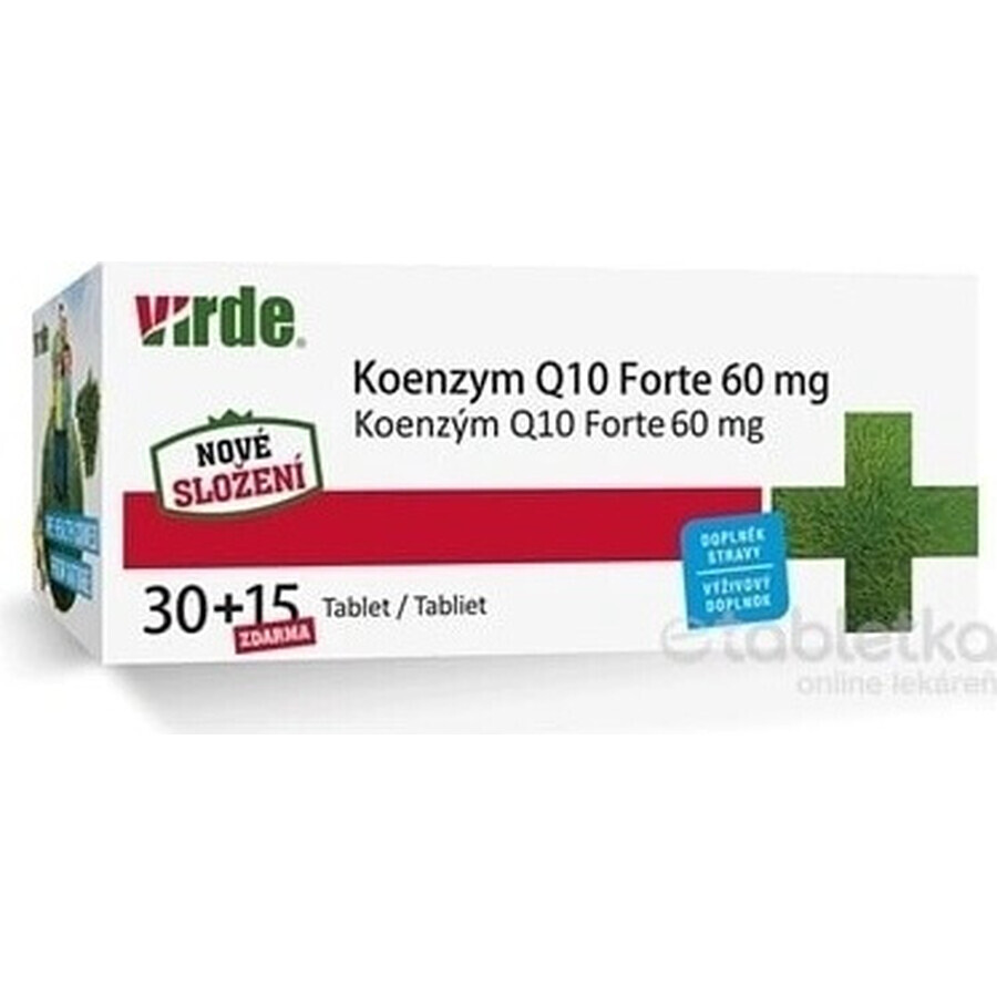 VIRDE KOENZYM Q10 Forte 60 mg 1×45 tbl, Coenzym