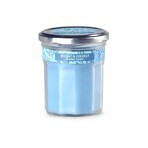 Emocio Bouteille bleue avec couvercle en étain Bougie parfumée au sel de mer et à la noix de coco 1×1 pc, taille 69 x 85 mm