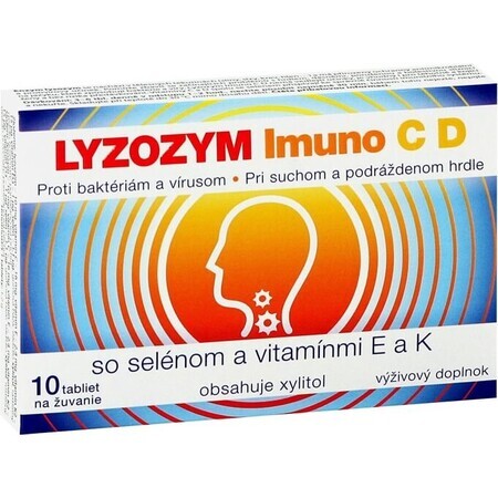 LYZOZYM Imuno C D mit Selen und den Vitaminen E und K 10 tbl. zum Kauen 1×10 tbl. zum Kauen