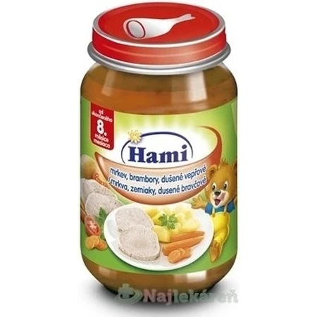 Hami Legume cu carne de porc înăbușită 1×200 g, de la sfârșitul celei de-a opta luni