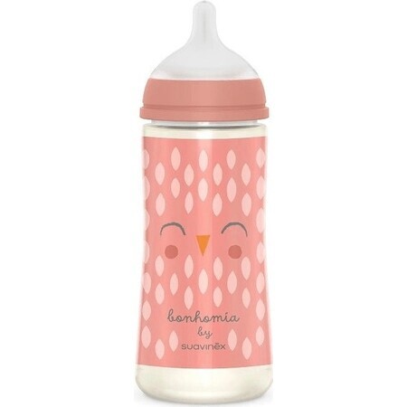 SUAVINEX | BONHOMIA Bottle BONHOMIA 360 ml physiologic bottle SX PRO +6 LF - pink 1×360 ml, bottle