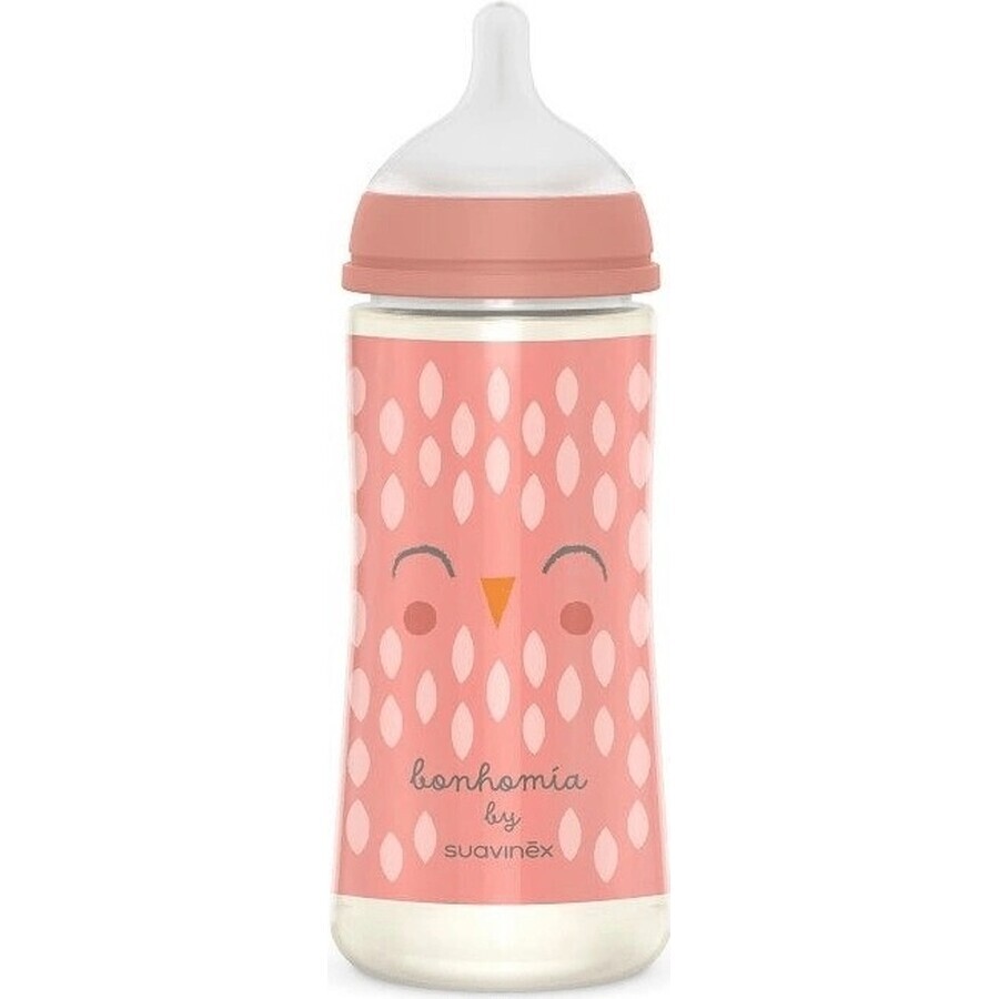 SUAVINEX | BONHOMIA Bottle BONHOMIA 360 ml physiologic bottle SX PRO +6 LF - pink 1×360 ml, bottle