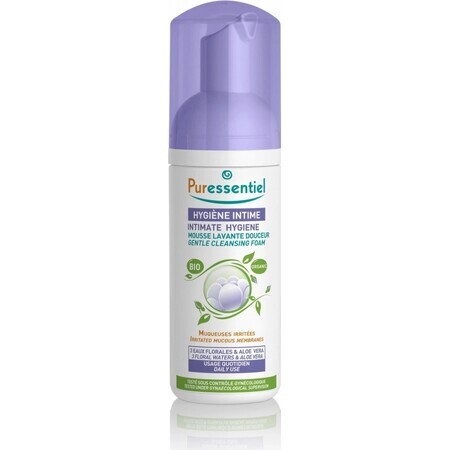 PURESSENTIEL BIO Mousse nettoyante intime douce 1×150 ml, Mousse nettoyante intime