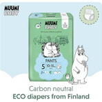 Muumi Baby Pants 5 Maxi+ 10-15 kg, Monatspackung Öko-Windelhosen 1×114 Stück, Öko-Windelhosen