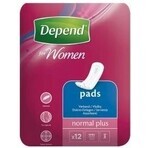 DEPEND NORMAL PLUS 1×12 pezzi, assorbenti per incontinenza 10×28 cm